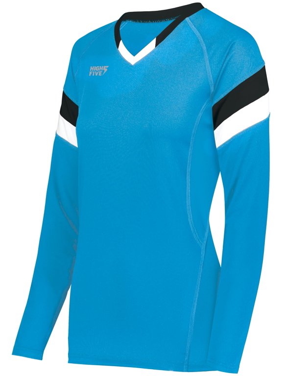 High Five XL Ladies TruHit Tri-Color Long Sleeve Jersey Power Blue/Black/White 342242