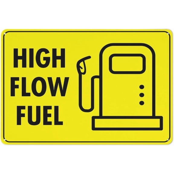 High Flow Fuel Sign 8""X12"" Rust Free Aluminum Signs Outdoor, Metal Tin Sign For Home, Business, Yard