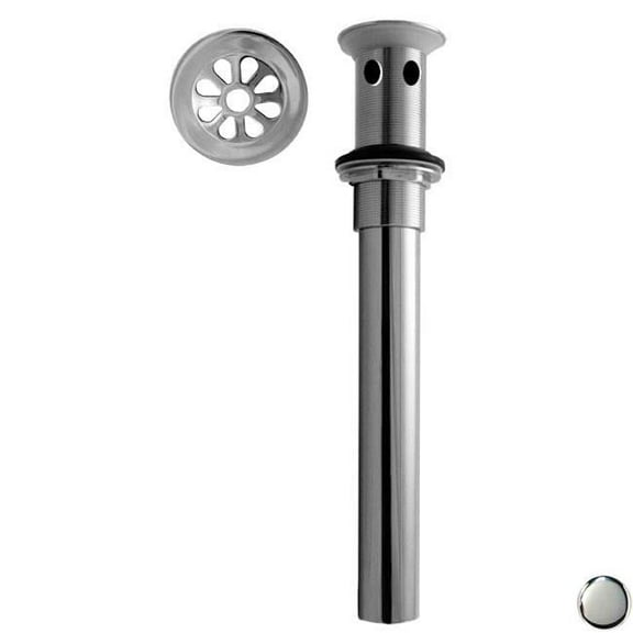 High Flow Grid Drain with Overflow Holes - Polished Chrome