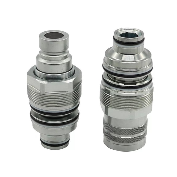 High Flow Male and Female Flat Face Coupler Kit for Bobcat Models T250 T300 T320 for Parts 6679837, 6680018
