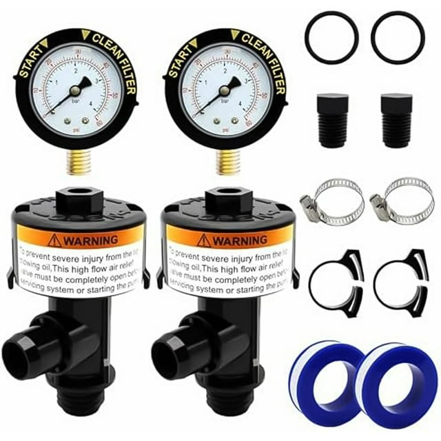 High Flow Manual Air Relief Valve with Gauge For Pentair 98209800 Pool