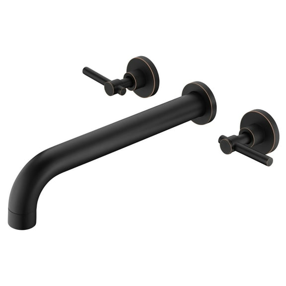 High Flow Oil Rubbed Bronze Wall Mounted Tub Filler Faucet with Extra Long Spout and Valve Sumerain