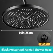 High Flow Rain Shower Head High Pressure Ceiling Mounted 360 Rotating Circular Black Shower Head Shower Head Bathroom Accessories