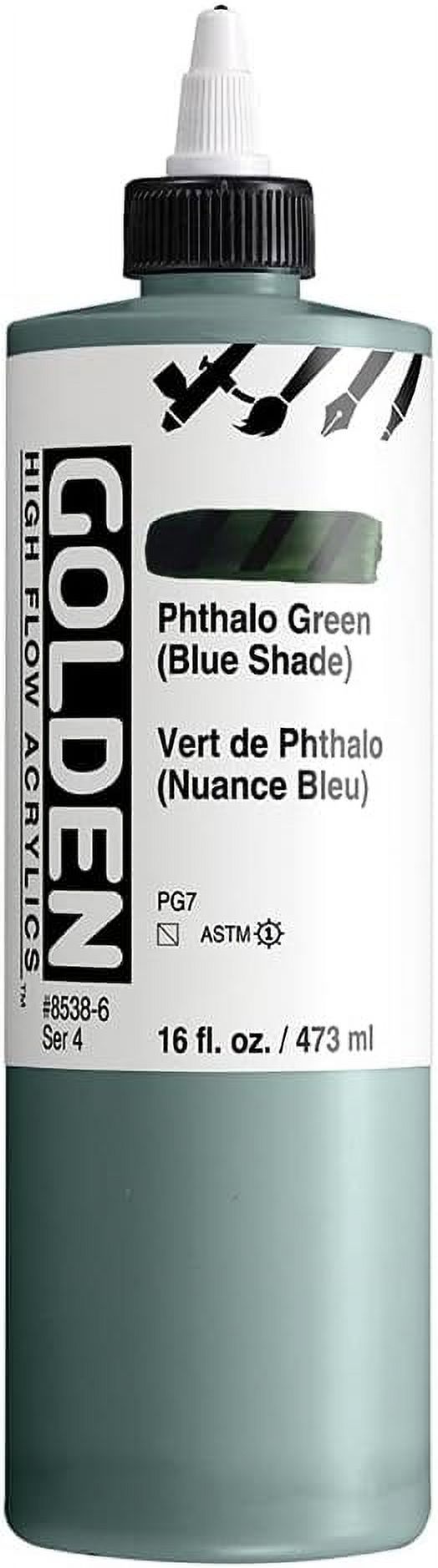 High Flow s by GOLDEN, Phthalo Green (Blue Shade), 16 fl. oz. Bottle