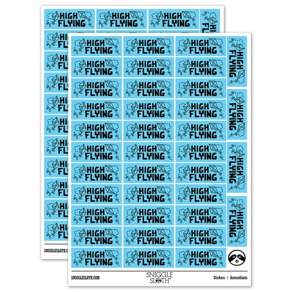 High Flying Kites Clouds Teacher Student School Sticker Set - Light Blue - Matte Finish - 1.5" Small