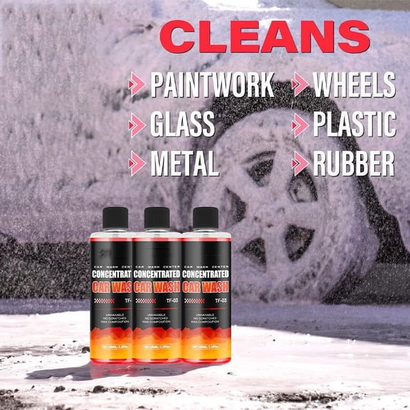 High-Foam Car Wash Liquid with Wax & Stain Removal | Eco-Friendly, pH-Balanced, Protects & Enhances Shine, Safe for All Car Colors, 100ml
