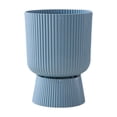 thumbnail image 1 of High-Footed Plastic Flower Pot, Modern Stripe Design Lightweight Self-Watering Planter with Detachable Base for Indoor Potted Plants & Home Decor, 1 of 5