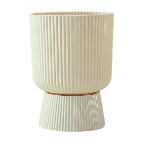 High Footed Resin Imitation Ceramic Flower Pot,Matte Finish Nordic Style er for Living Room,Lightweight Plastic Pot for Home