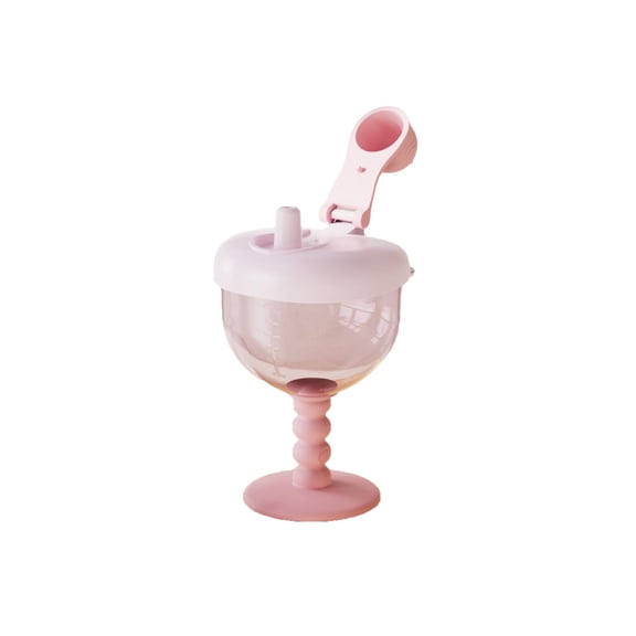 High-Footed Spill-Proof Straw Cup, 180ml Anti-Fall Reusable Tumbler with Heat Resistance & Measurement Marks for 1-12