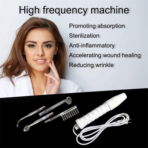 High Frequency Facial Wand -4-in-1 Violet Portable Handheld High Frequency Facial Beauty with 5Pcs Purple Glass Tubes - at Home Face Skin Wand Device for Face/Body/Neck/Hair