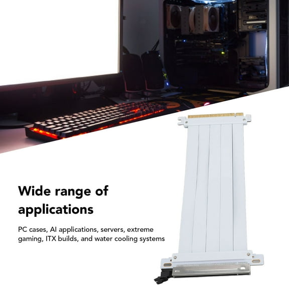 High,Frequency PCIe 5.0 GPU Riser Cable, 128Gbps Data Transfer, Flexible Adapter For Gaming AI Builds