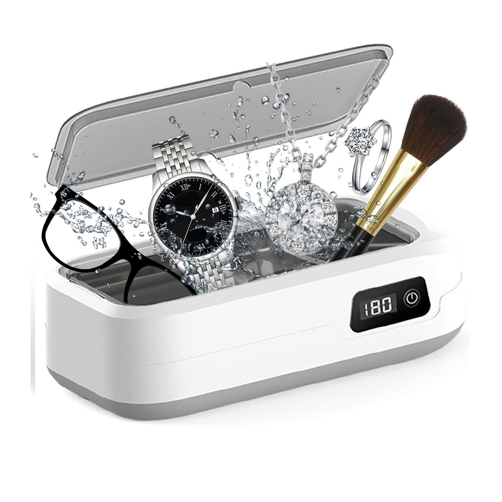 High-Frequency Ultrasonic Cleaner Is Great for Cleaning Jewelry Rings, Glasses, and Makeup Brushes