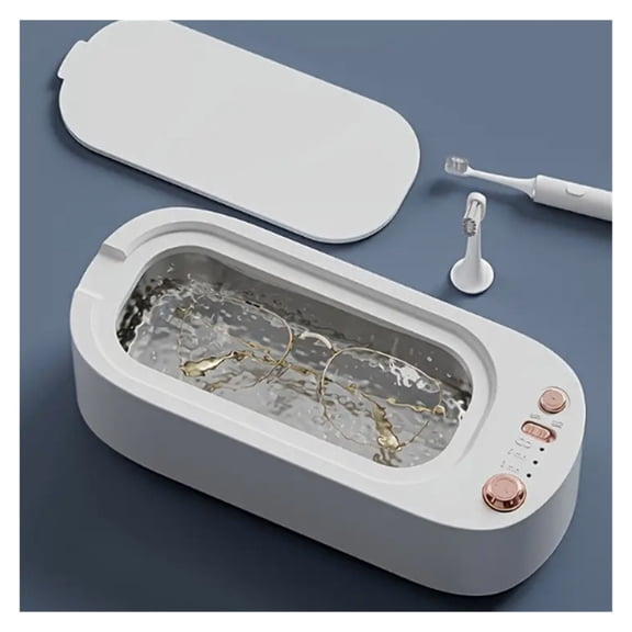 High-Frequency Vibration Rechargeable Eyeglass Cleaner with Digital Display Portable Deep Cleaning