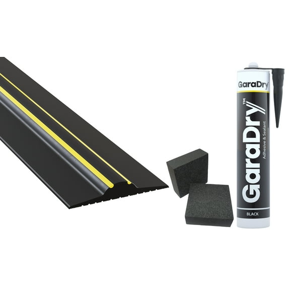 ¾” High Garage Door Threshold Seal Kit 10'3" Length | Flexible PVC | Complete Kit Includes 1 Adhesive | GaraDry