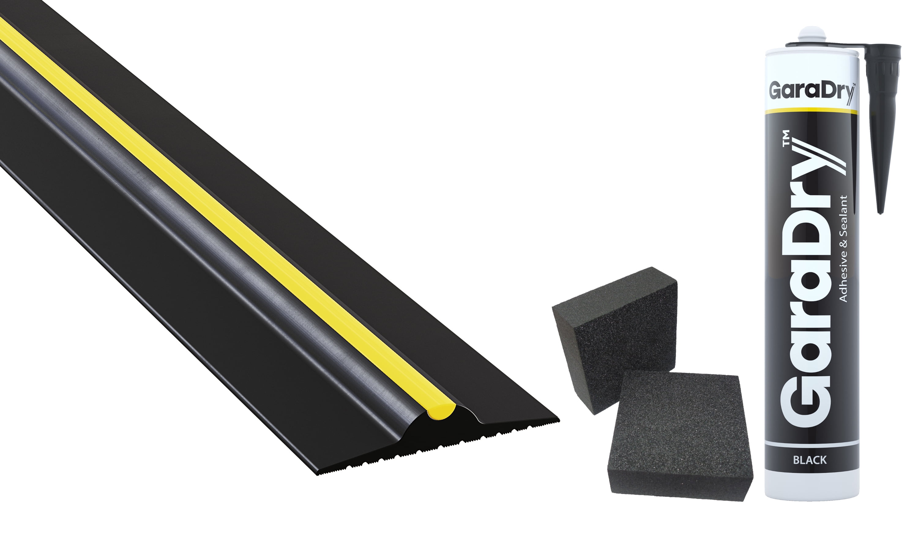 ½” High Garage Door Threshold Seal Kit 16’3” Length | Flexible PVC | Complete Kit Includes Adhesive | GaraDry