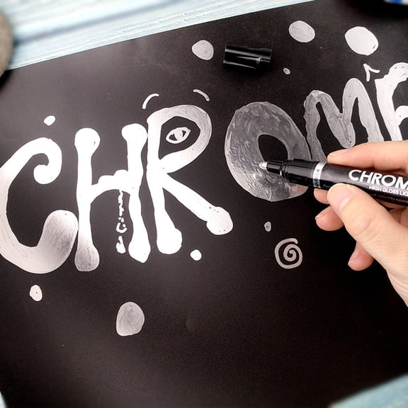 High Gloss Effects Chrome Plated Marker Pen Unique Plastic Reflective Ink Chrome Painting Pen for Glass Red Plastic