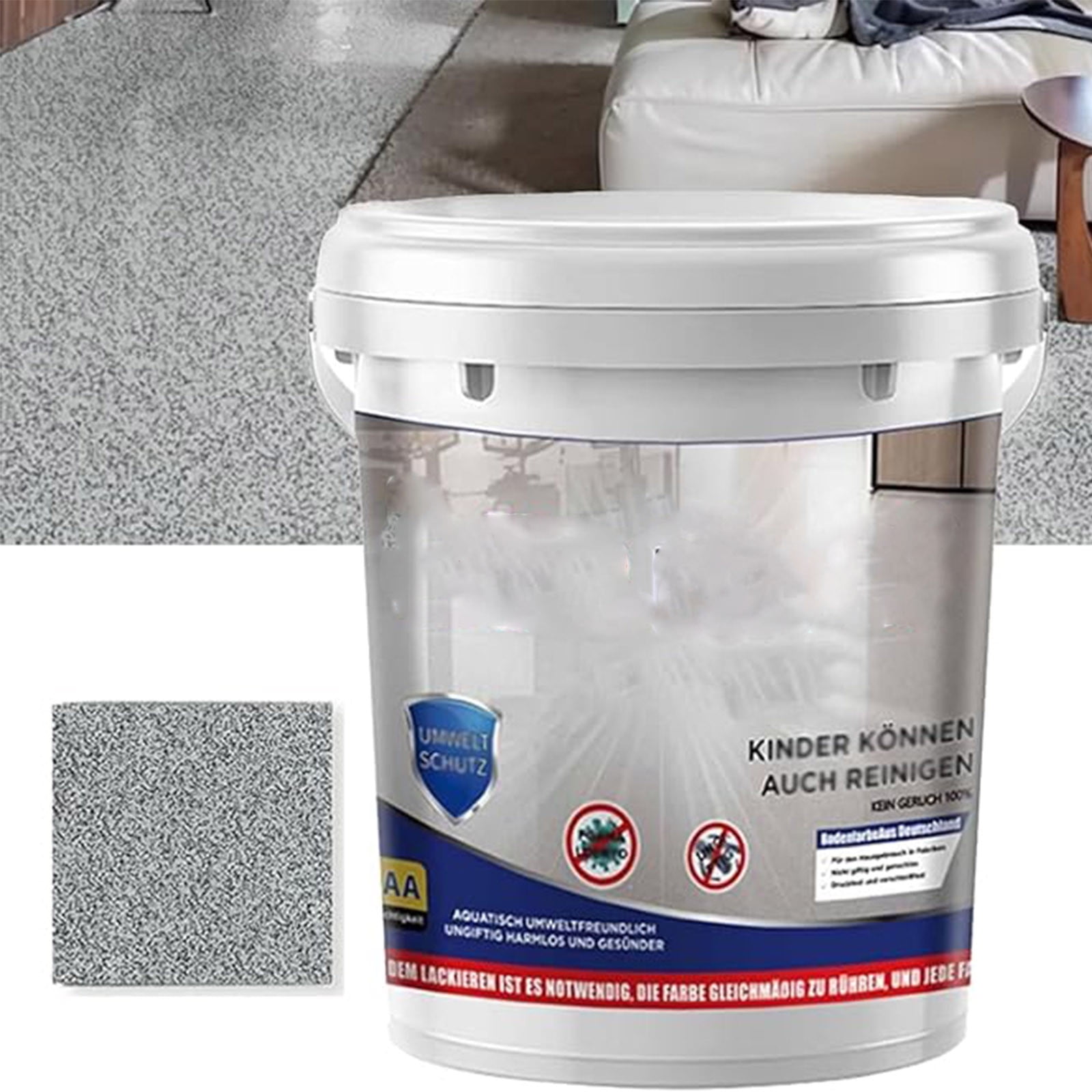 High Gloss Epoxy Floor Coating - Waterproof Resin for Indoor/Outdoor Concrete, Garage Floors (500ml) - Self-Leveling Formula