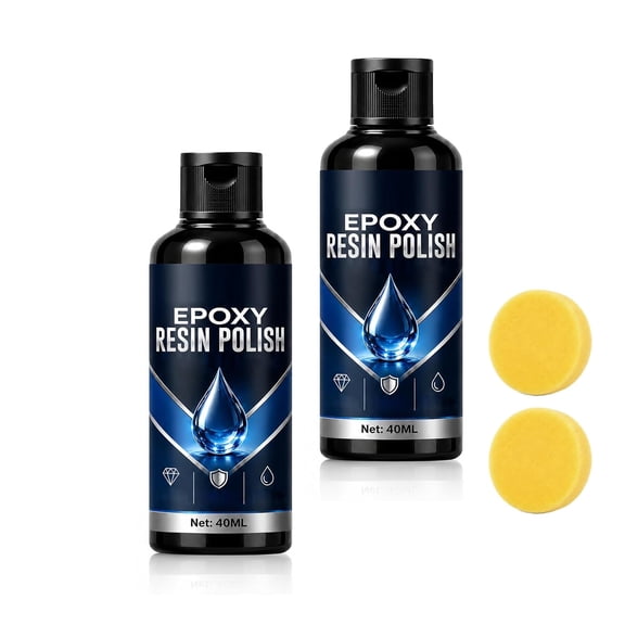High-Gloss Epoxy Resin Polish, Scratch Remover & Shine Restorer With Sponge For Metals Stone Jewelry (2PCS)