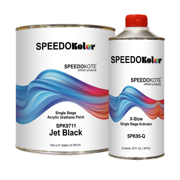 High Gloss Jet Black 2K Acrylic Urethane, 4:1 Gallon Very Slow Kit, SPK9711/SPK95