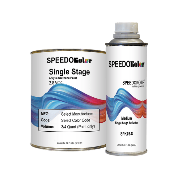 High Gloss Jet Black 2K Acrylic Urethane, 4:1 Quart Kit, SPK9711 (Quart Kit)