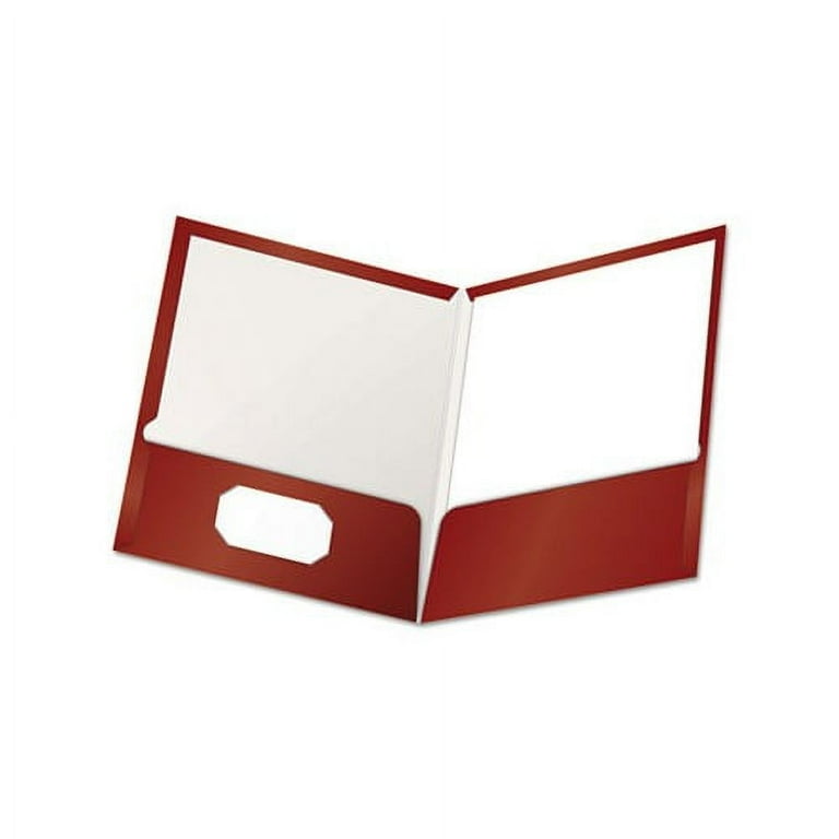 High Gloss Laminated Paperboard Folder, 100-Sheet Capacity, 11 x 8.5, Red, 25/Box High Gloss Laminated Paperboard Folder, 100-Sheet Capacity, 11 x 8.5, Red, 25/Box