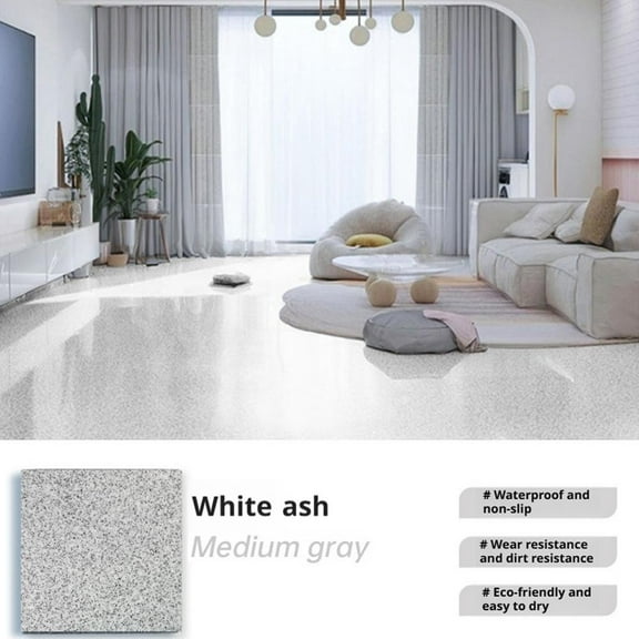 High Gloss Marble Effect Coating, Epoxy Floor Paint, Epoxy Colored Sand Floor Paint, Self-Leveling Colored Sand Paint, Waterproof, Non-Slip, Both Indoor and Outdoor