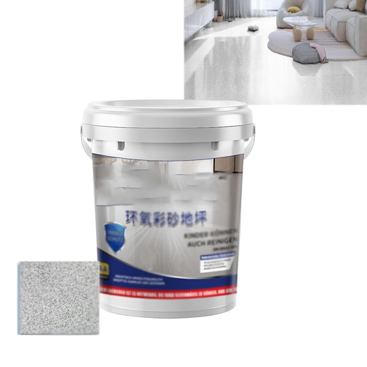 High-Gloss Marble Effect Epoxy Floor Coating,1000gHigh-Gloss Marble Epoxy Floor Coating,Resina Epoxica para Pisos,Epoxy Garage Floor Coating Kit,Water Based Floor Paint (Gray)