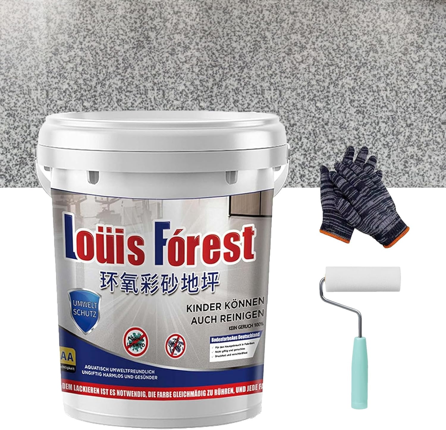 Louis Forest Epoxy Bodenfarbe – Hochglanz, Marmor-Effekt, Für Innen- Und Außenbereiche
