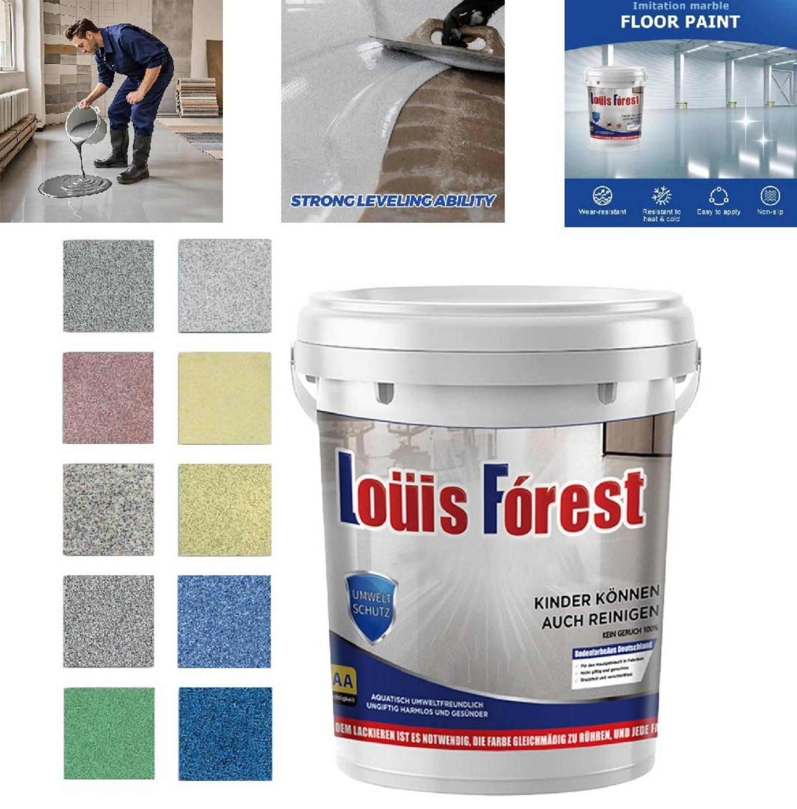 High-Gloss Marble Effect Epoxy Floor Coating, Louis Forest Epoxy Floor ...