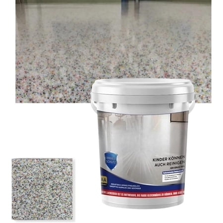 High-Gloss Marble Effect Epoxy Floor Coating, Waterproof Anti-Slip Water-Based Epoxy Garage Floor Paint, Concrete Floor Paint, for Both Indoorand Outdoor Surfaces