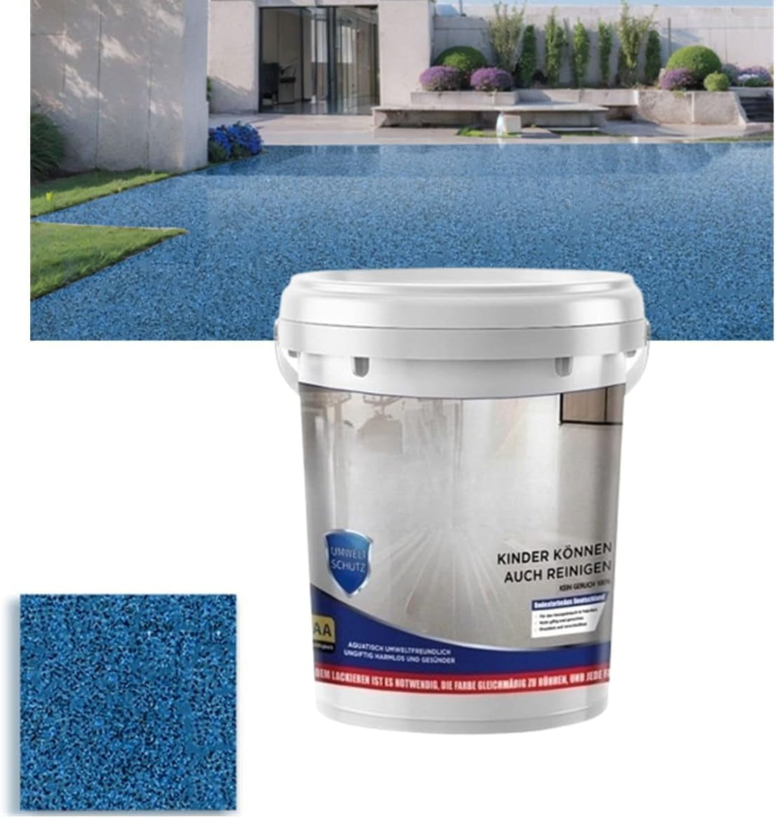 High-Gloss Marble Effect Epoxy Floor Coating, Waterproof Anti-Slip Water-Based Epoxy Garage Floor Paint, Concrete Floor Paint, for Both Indoorand Outdoor Surfaces