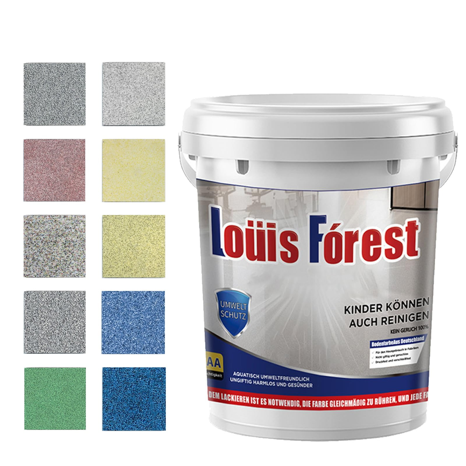 High-Gloss Marble Effect Epoxy Floor Coating, Waterproof, Non-Slip, Long-Lasting Louis Forest Epoxy Floor Paint, Marble-Like Finish, Suit for Multiple Surfaces (Gray)