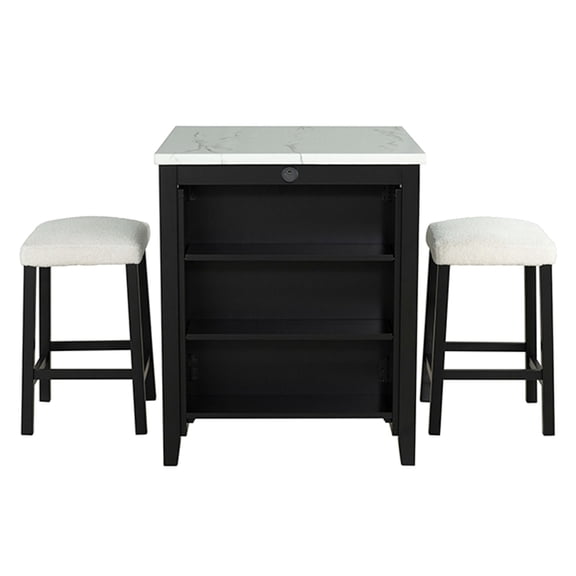 High Gloss Paper Veneer Dining Table with Boucle Cushions and Storage / Modern Dining Aesthetic