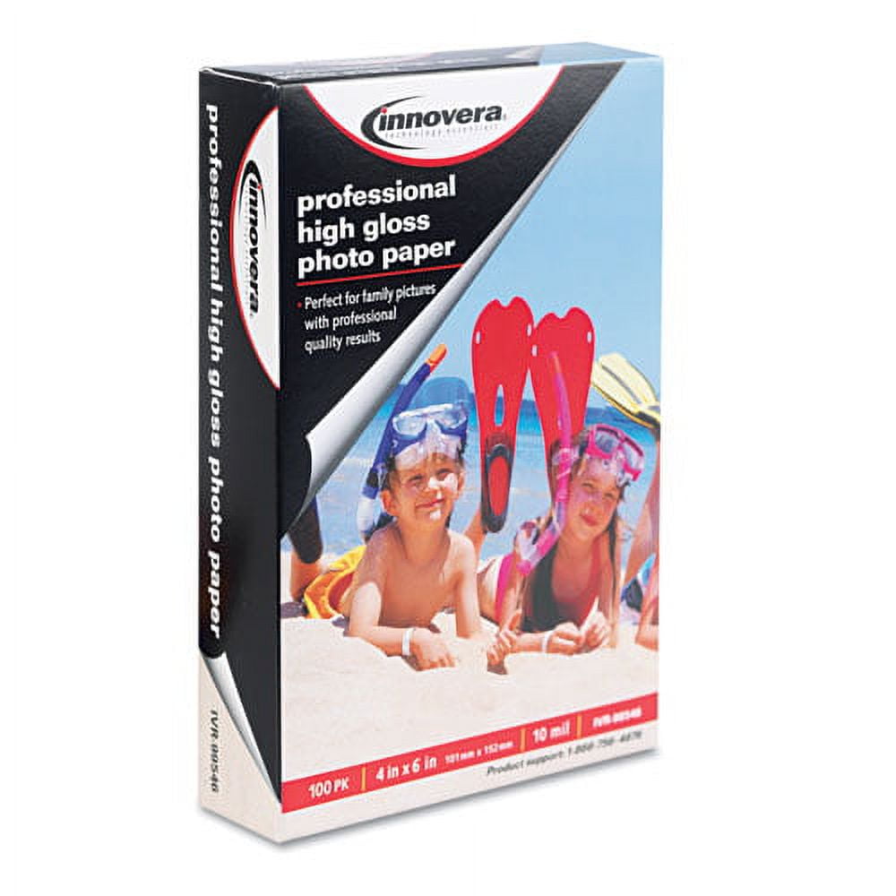 High-Gloss Photo Paper, 10 mil, 4 x 6, High-Gloss White, 100/Pack High-Gloss Photo Paper, 10 mil, 4 x 6, High-Gloss White, 100/Pack