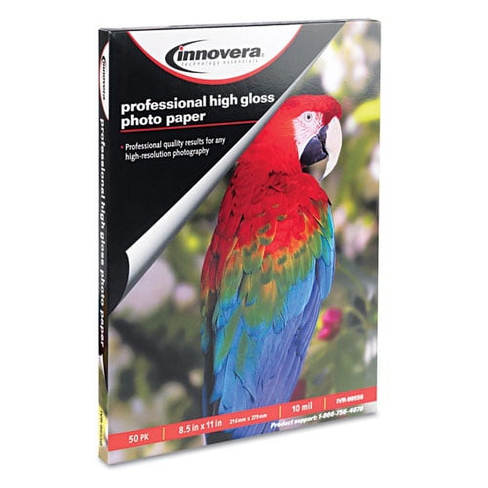 High-Gloss Photo Paper, 10 mil, 8.5 x 11, High-Gloss White, 50/Pack High-Gloss Photo Paper, 10 mil, 8.5 x 11, High-Gloss White, 50/Pack
