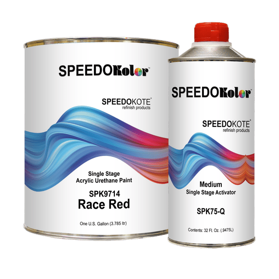 High Gloss Race Red 2K Acrylic Urethane, 4:1 Gallon Mid Temp Kit, SPK9714/SPK75 2.8 VOC Race Red Single Stage Paint, Use in 70 - 80 F