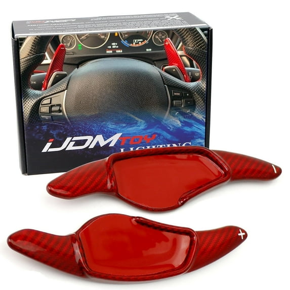 High Gloss Red Genuine Carbon Fiber Larger Paddle Shifter Extensions For For All New BMW 3 4 5 7 Series X3 X4 X5 X6 (Gxx Chassis)