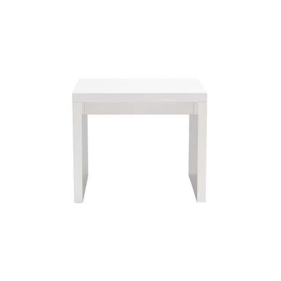 High Gloss White Lacquered MDF Square Side Table, 23.63 x 23.63 x 20.08 in.