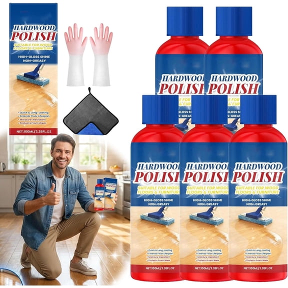 High-Gloss Wood Floor Polish, Hardwood Floor Restorer, Removes Scratches, for Hardwood and Furniture