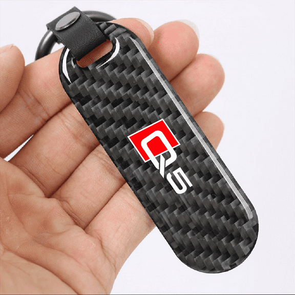 High-Grade Carbon Fiber Car Keychain Holder Keyring For Audi Q5 Motorcycle Keychain Horseshoe Buckle key ring