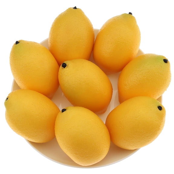 High Grade Fake Yellow Lemon Decoration Artificial Realistic Fruit Simulation for Home Party Holiday Christmas Display8pcs9.5*6.5cm