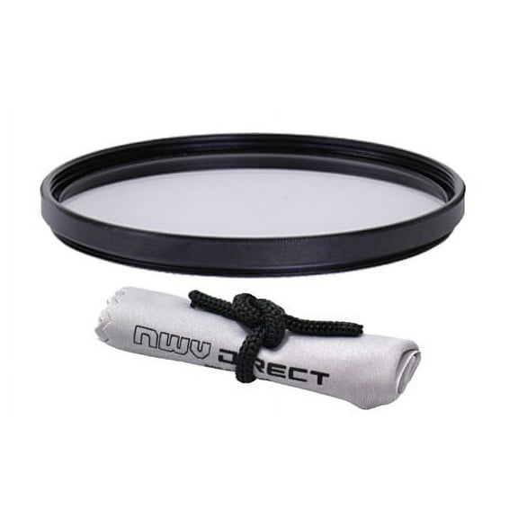 High Grade Multi-Coated Multi-Threaded UV (Skylight 1A) Filter (58mm) + Nwv Direct Microfiber Cleaning Cloth. (Alternative For B+W Part# 65-070113)