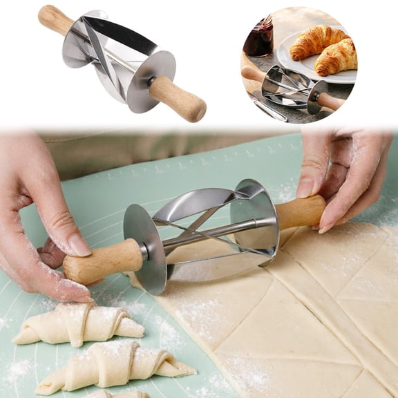 High Grade Stainless Steel Croissant Dough Laminating Cutter Ergonomic Comfort Grip Easy Clean for Home Bakery Chef Use