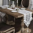 thumbnail image 1 of High-Grade White Lace Tablecloth Table Runner, Crochet Decorative 14"×71" for Dining Table, Coffee Table, Suitable for Kitchen and Living Room, Machine Washable, Elegant Home Decor, 1 of 6