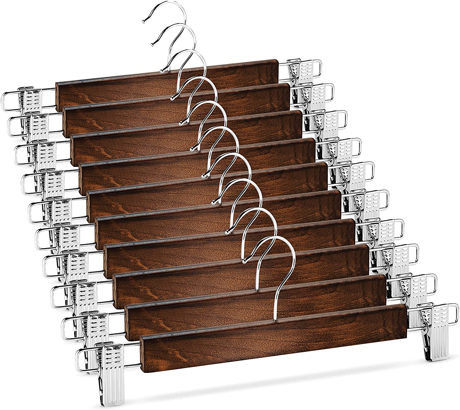 HighGrade Wooden Shirt Hangers with Rubber Grips (20 Pack) (Natural