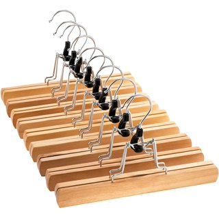 Zober Wooden Suit Hangers - Smooth Finish Solid Wood Coat Hanger with Non  Slip Pants Bar, 360° Swivel Hook and Precisely Cut Notches for Camisole,  Jacket, Pant, Dress Clothes Hangers Natural 30