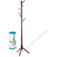thumbnail image 1 of High-Grade Wooden Tree Coat Rack Stand, 6 Hooks - Super Easy Assembly NO Tools Required - 3 Adjustable Sizes Free Standing Coat Rack, Hallway/Entryway Coat Hanger Stand for Clothes, Suits, Accessories, 1 of 8