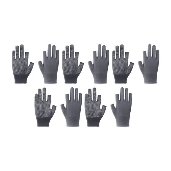 High Grip Protective Fingerless Work Gloves with Nylon Construction Antislip Palms Elastic Breathable Lining Comfort