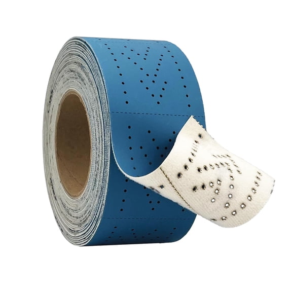 High Ground Ceramic Sanding Roll with Holes, Blue, 2.75 inch x 13 Yards, Hook and Loop, Perforated (320 Grit)