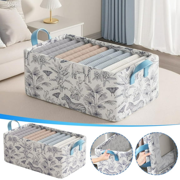 High Handle Closet Storage Box | Deep Nonwoven Wardrobe Organizer | Foldable Steel Frame | Easy Lift, No-Install | Cocoa Breathable Clothing Container | Space-Saving, Sturdy Structure